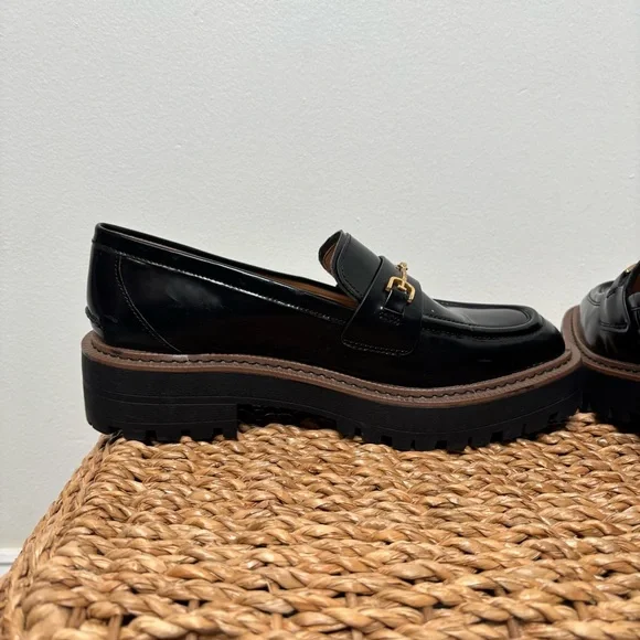 Sam Edelman Black Chunky Loafers Size 8, “Laurs” Leather - Picture 9 of 10